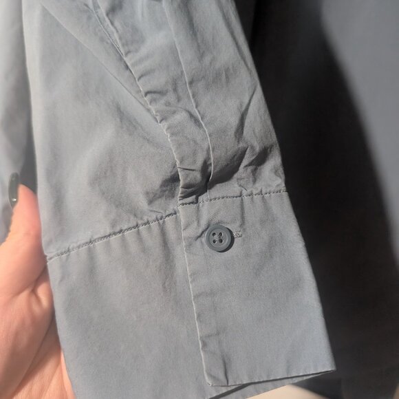 COS | Long Rounded Hem Blouse In Blue - Picture 6 of 12